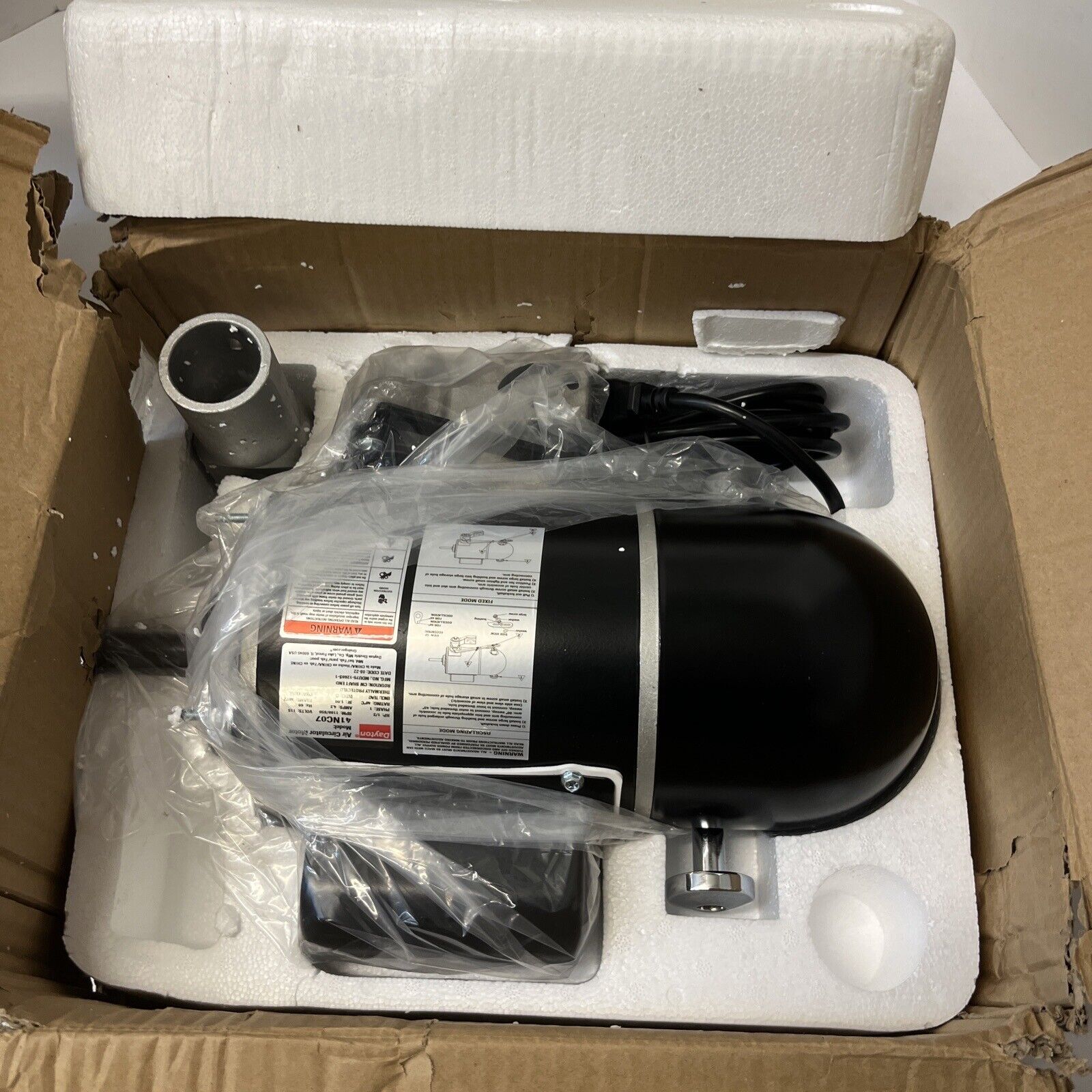 Motor de ventilador oscilante DAYTON 41NC07: 1/2 HP, 1.100/850 RPM, 115 V,48YZ, CWSE, HVAC-